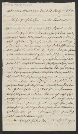 Brief an B. Schott's Söhne : 16.05.1850