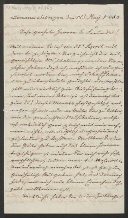 Brief an B. Schott's Söhne : 16.05.1850