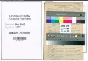 Entnazifizierung Adelheide Dahmen , geb. 14.04.1884 ()