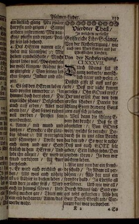 Vierdter Theil/ In welchem verfasset/ Geistreiche Lehr- Gesänge.