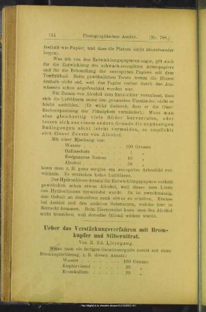 Ueber das Verstärkungsverfahren mit Bromkupfer und Silbernitrat