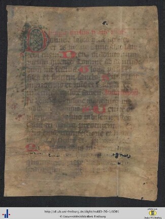Lateinisches Stundenbuch, Fragment