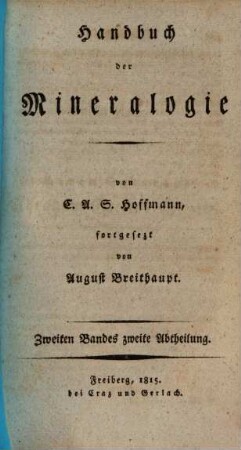 Handbuch der Mineralogie, 2,2
