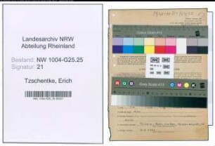 Entnazifizierung Erich Tzschentke , geb. 04.12.1911 (Handschuhmacher)