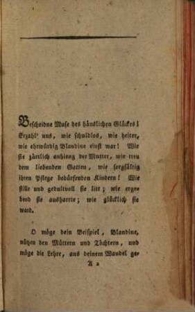 Blandine und Regner oder das Glück häuslicher Freuden : Ein Roman zur Bildung des weiblichen Geschlechts