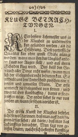 Kluge Betrachtungen.