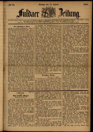 Ausgabe vom Montag, den 19. Januar 1885.