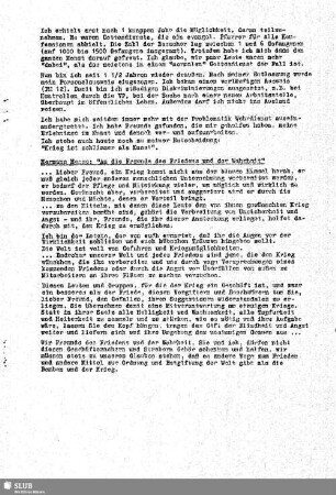An die Freunde des Friedens und der Wahrheit