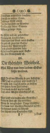 86. Die thörichte Weisheit