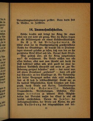81-87, 14. Unannehmlichkeiten