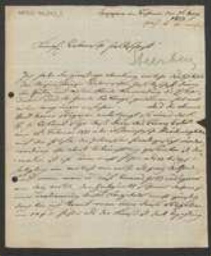 Brief von Kaspar von Sternberg an Regensburgische Botanische Gesellschaft