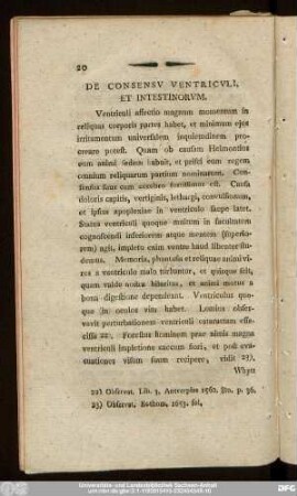 De Consensu Ventriculi, Et Intestinorum.