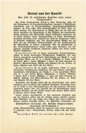 Winterhilfe 1932/33: Austausch von Werbemitteln mit der Badischen Notgemeinschaft