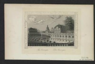 Ansicht des Zwingers in Dresden, Stahlstich, um 1860 : The Zwinger = Der Zwinger / A. H. Payne del. & sculp. - [S.l.] , [um 1860]. - 1 Kunstbl. : Stahlst. ; 11 x 8 cm