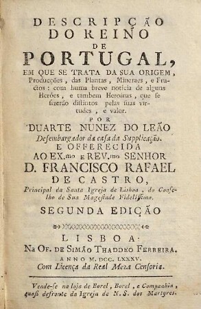 Descripção do Reino de Portugal