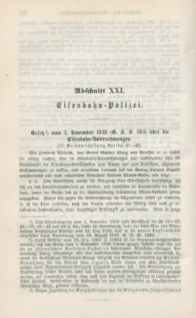 Abschnitt XXI. Eisenbahn-Polizei