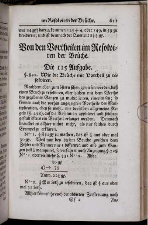 Von den Vortheilen im Resolvieren der Brüche.