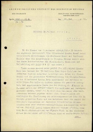 M. Schede an W. Wrede