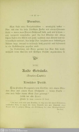 XVIII. Kalte Getränke