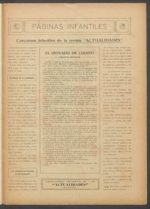 Concursos infantiles de la revista "Actualidades"
