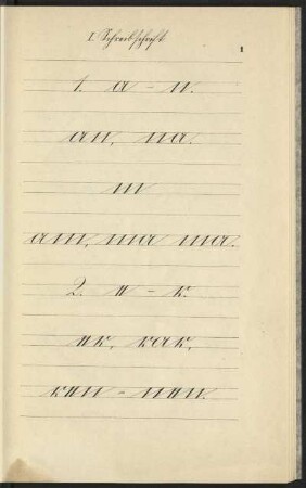 I. Schreibschrift