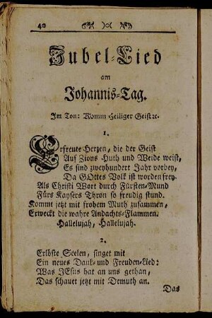 Jubel-Lied am Johannis-Tag
