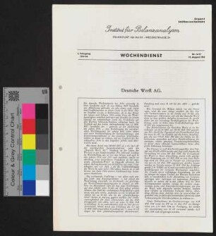 Wochendienst Nr. 16/17, 3. Jahrgang 1957/58 - Gruppe 6 Schiffbau und Schiffahrt