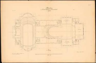 Fürstliches Hoftheater mit Konzertsaal, Gera Ausführungsprojekt: Grundriss 2. Rang 1:100