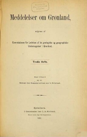 Meddelelser om Grønland. 3. 1880
