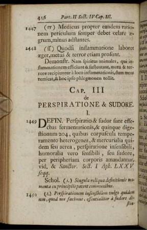 Cap. III de Perspiratione & Sudore.