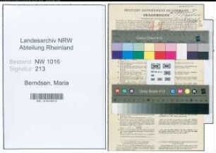 Entnazifizierung Maria Berndsen , geb. 11.04.1880 (Beamtin)