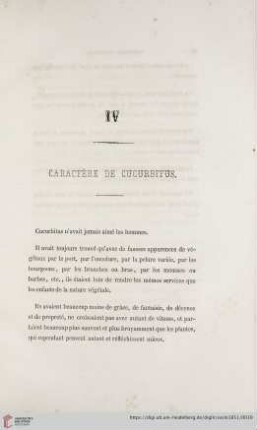 IV Caractère de Cucurbitus