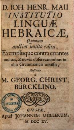 Institutio linguae hebraicae