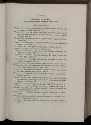 Pubblicazioni non periodiche pervenute all' Accademia nel mese di febbraio 1887.