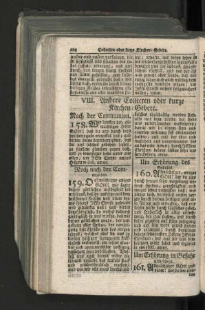 VIII. Andere Collecten oder kurze Kirchen-Gebete.