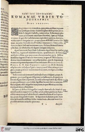 Romanae urbis topographia. Dies tertius