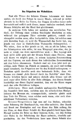 Das Präpariren der Wirbelthiere.