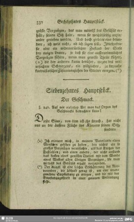 Siebenzehntes Hauptstück. Der Geschmack
