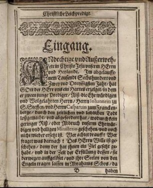 Eingang; Textus.