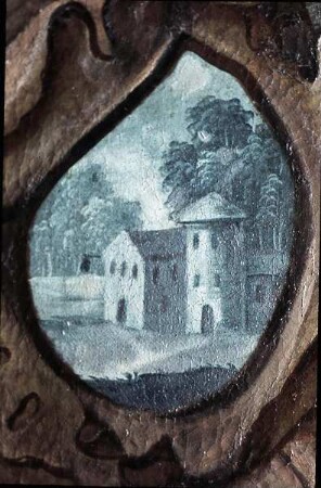 Kartusche mit Landschaft (unter dem Bild: Cygnus und die Heliaden)