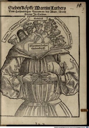 Sieben Köpffe Martini Luthers Vom Hochwirdigen Sacrament des Altars