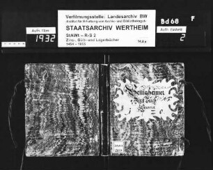 Böttigheimer Zinsbuch, renoviert 1720 (mit Vornamenregister)