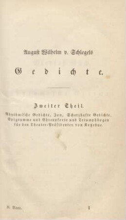 August Wilhelm von Schlegels Gedichte. Zweiter Theil