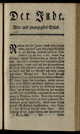 Vier und zwanzigstes Stück.