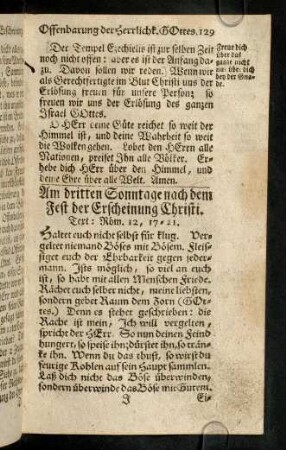 129-137, Haltet euch nicht selbst fuer klug. Vergeltet ...