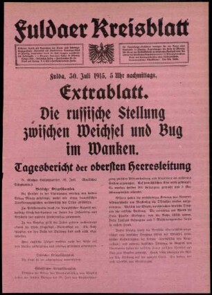 Ausgabe vom Freitag, den 30. Juli 1915.