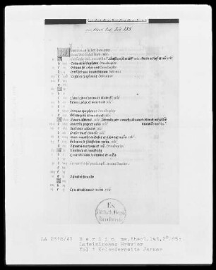 Brevier aus Namur — Kalendar, Folio 1verso-6recto