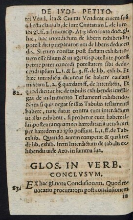 Glos. In Verb. Conclusum.