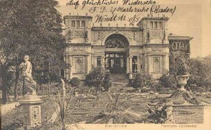 Postkartenalbum. "Karlsruhe-Festhalle (Südseite)". Festhalle