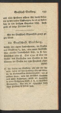 Grafschaft Stollberg.